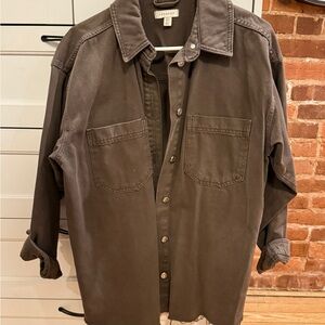 TopShop dark green denim shacket